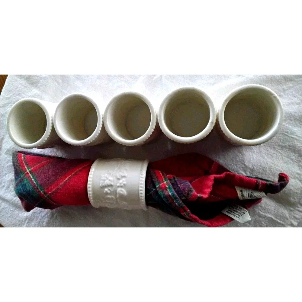 Martha Stewart Ceramic Napkin Rings Festive Grapes Set Of Six